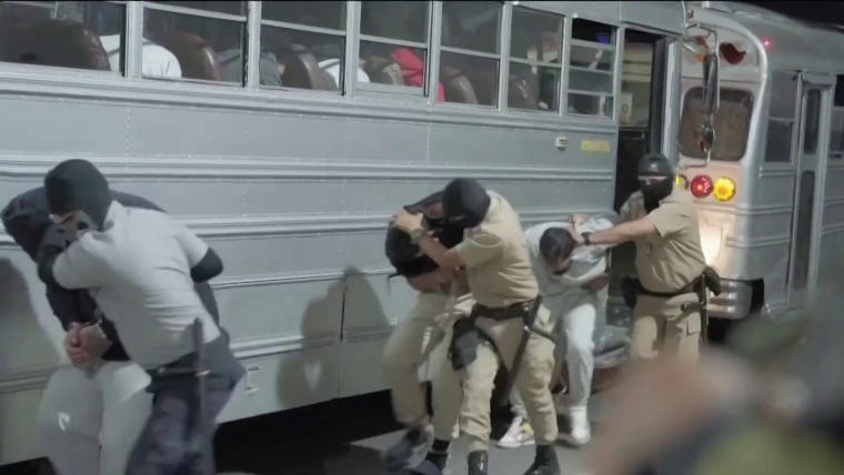 Men rounded up by ICE to be disappeared into the Tecoluca, El Salvador concentration camp. Men rounded up by ICE to be disappeared into the Tecoluca, El Salvador concentration camp.