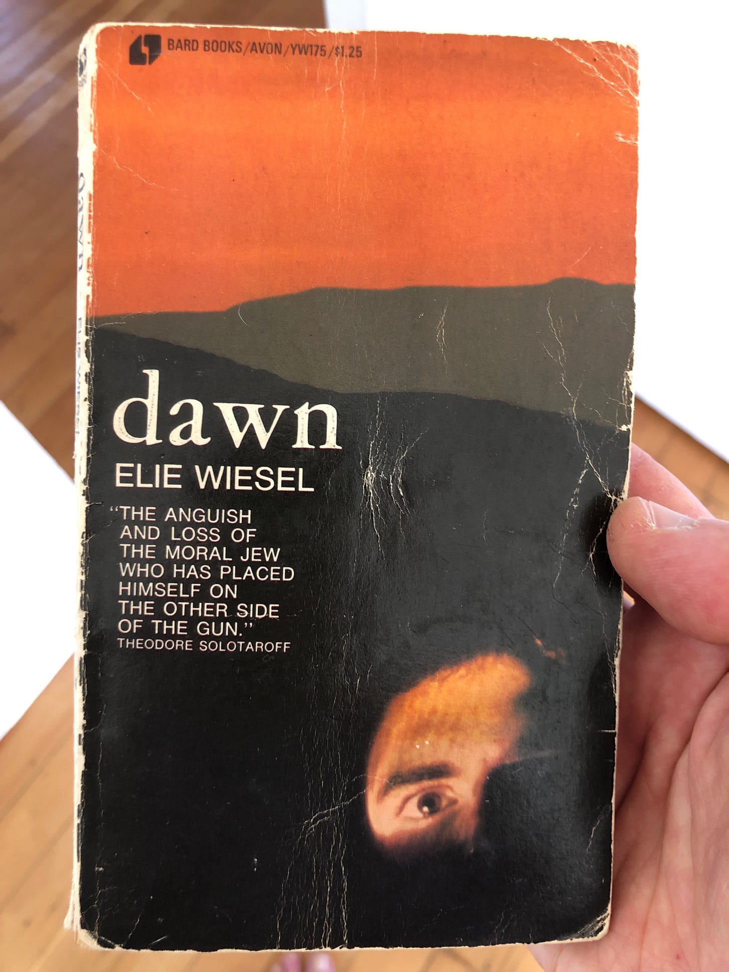 Photograph of Elie Wiesel's book "Dawn."