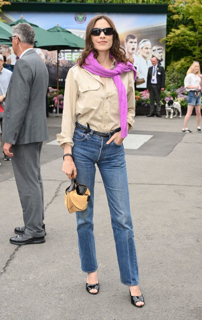 Alexa Chung attends Day Seven of Wimbledon on July 9 in London.