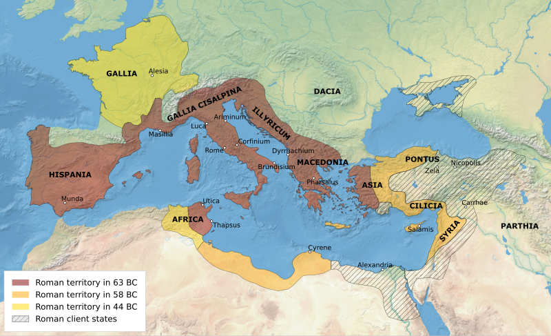 File:Map of the Ancient Rome at Caesar time (with conquests)-en.svg