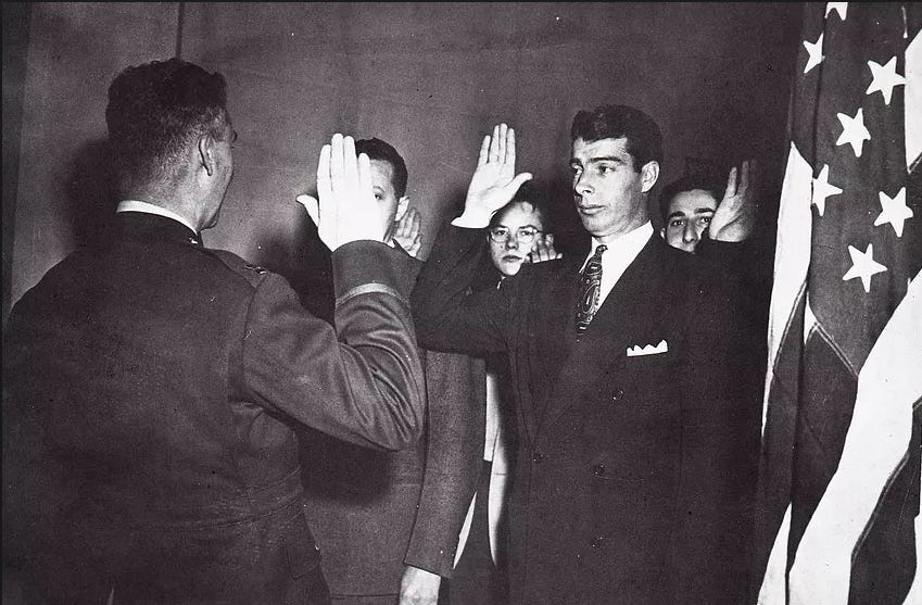 Joe DiMaggio of the New York Yankees enlists in the U.S. Army - This Day In  Baseball