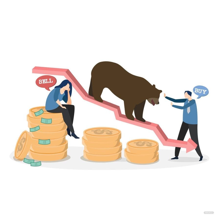 Free Bear Market Cartoon Illustration - Illustrator, EPS, SVG, JPG, PNG |  Template.net