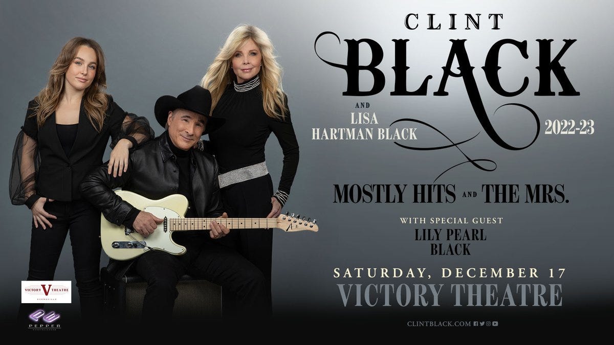 Clint Black's tour stopping in Evansville