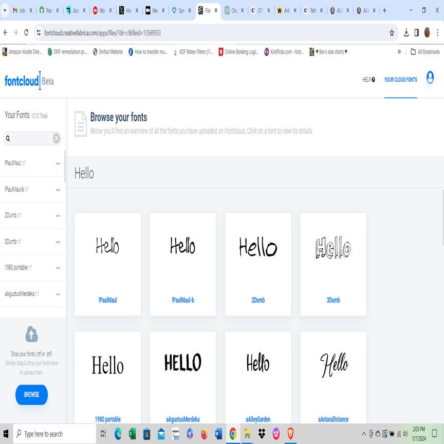 Fontcloud screenshot