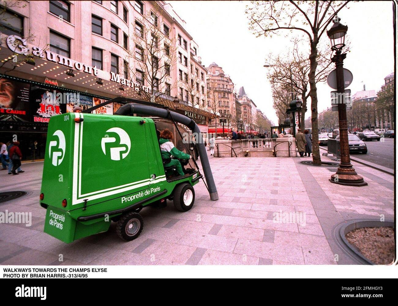 Street cleaning machine on the walkway near ther ChampsElysees Paris France  Stock Photo - Alamy