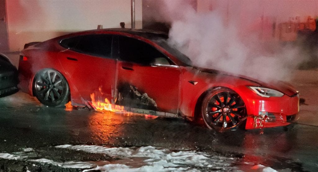 Tesla Model S P100D Destroyed By Fire At Georgia Service Center | Carscoops