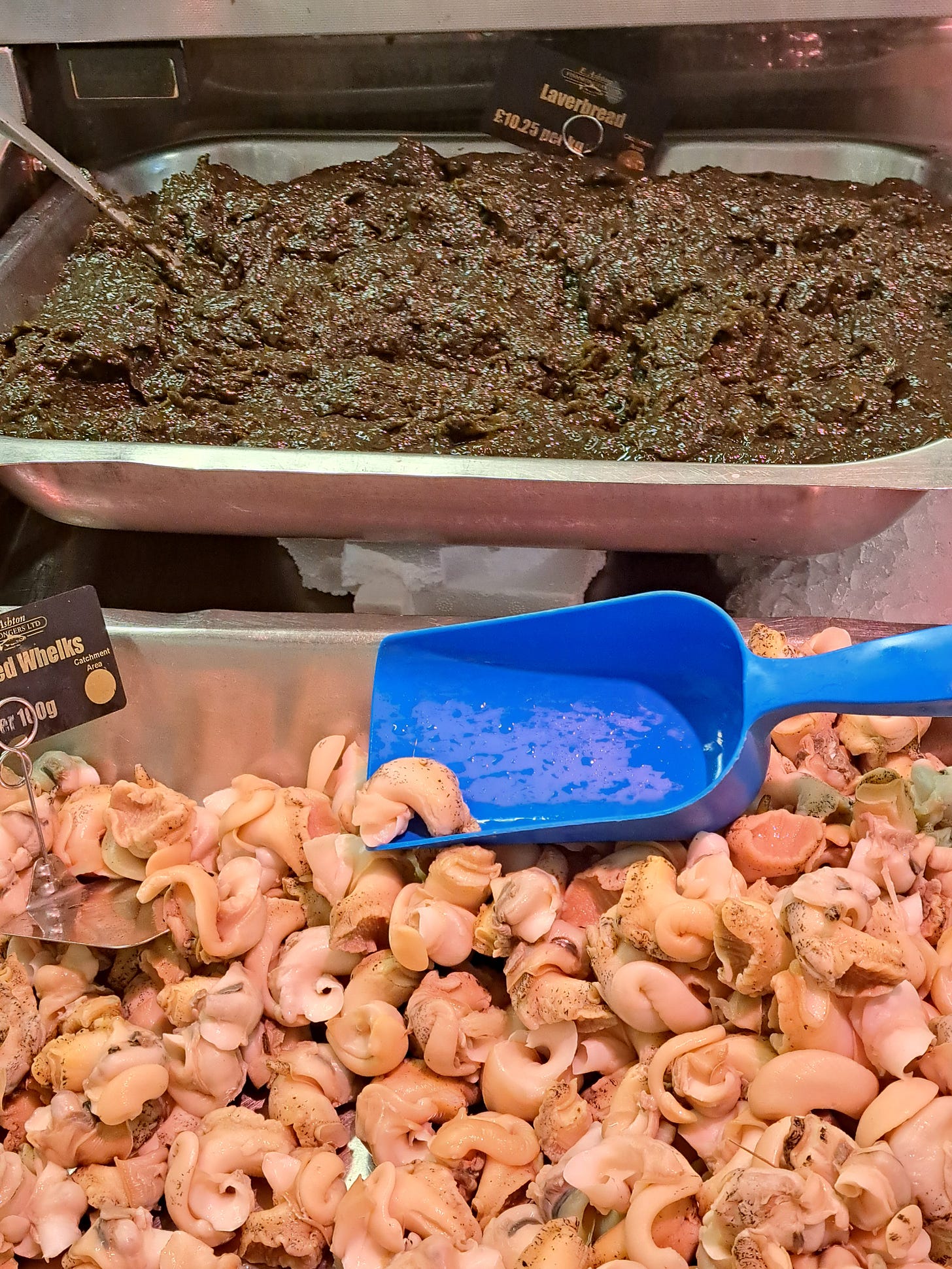 Laverbread and whelks. Cardiff Market