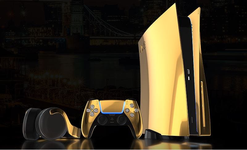 solid gold version of ps5 console