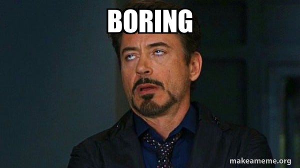 Boring - Tony Stark Eye Roll | Make a Meme