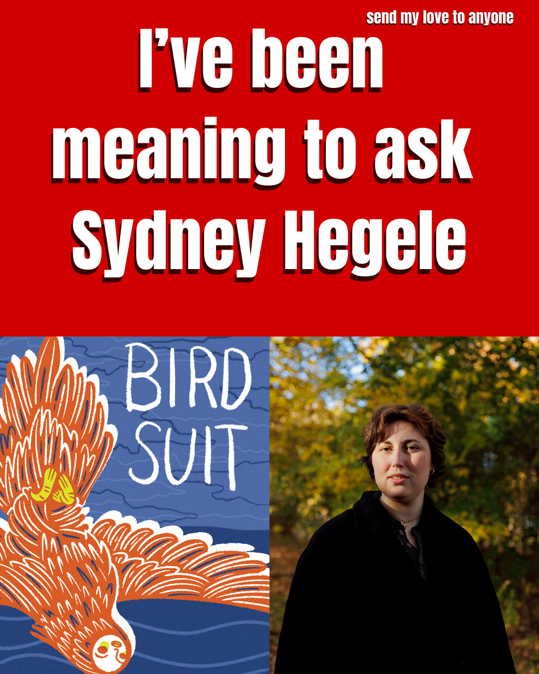 I've been meaning to ask Sydney Hegele | Bird Suit by Sydney Hegele with author photo
