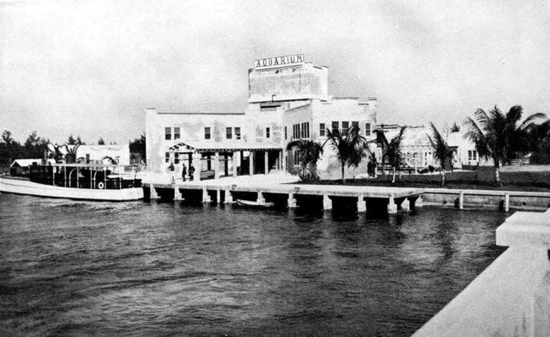 The Aquarium from the County Causeway in 1921. Courtesy of Florida State Archives.