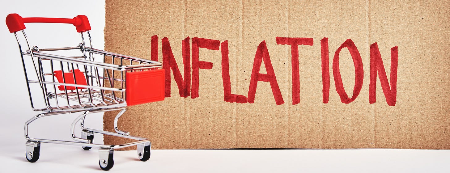 If the cost of a product increases due to economic reasons, the inflation rate increases.