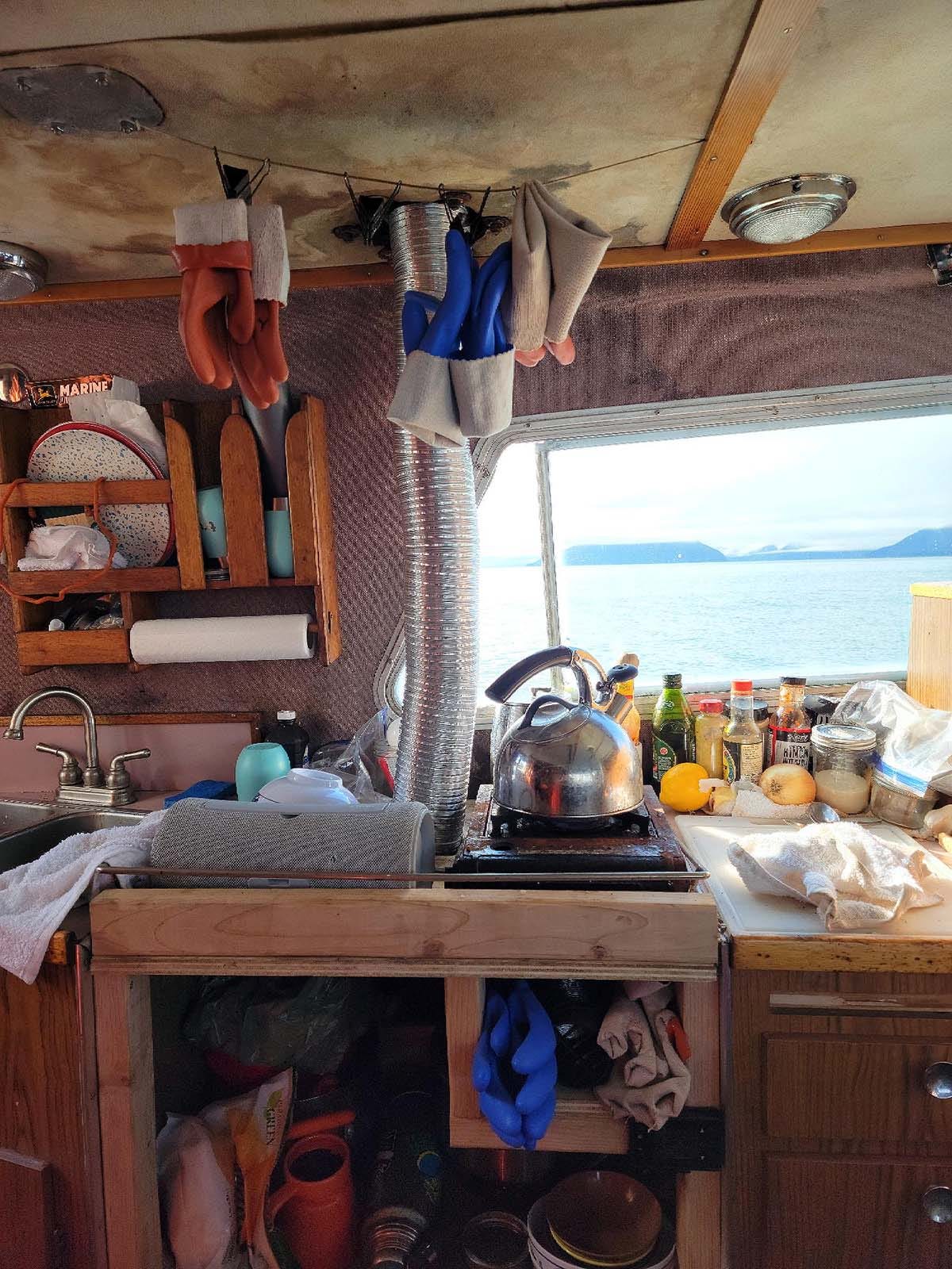 The galley of the Heather Anne. 