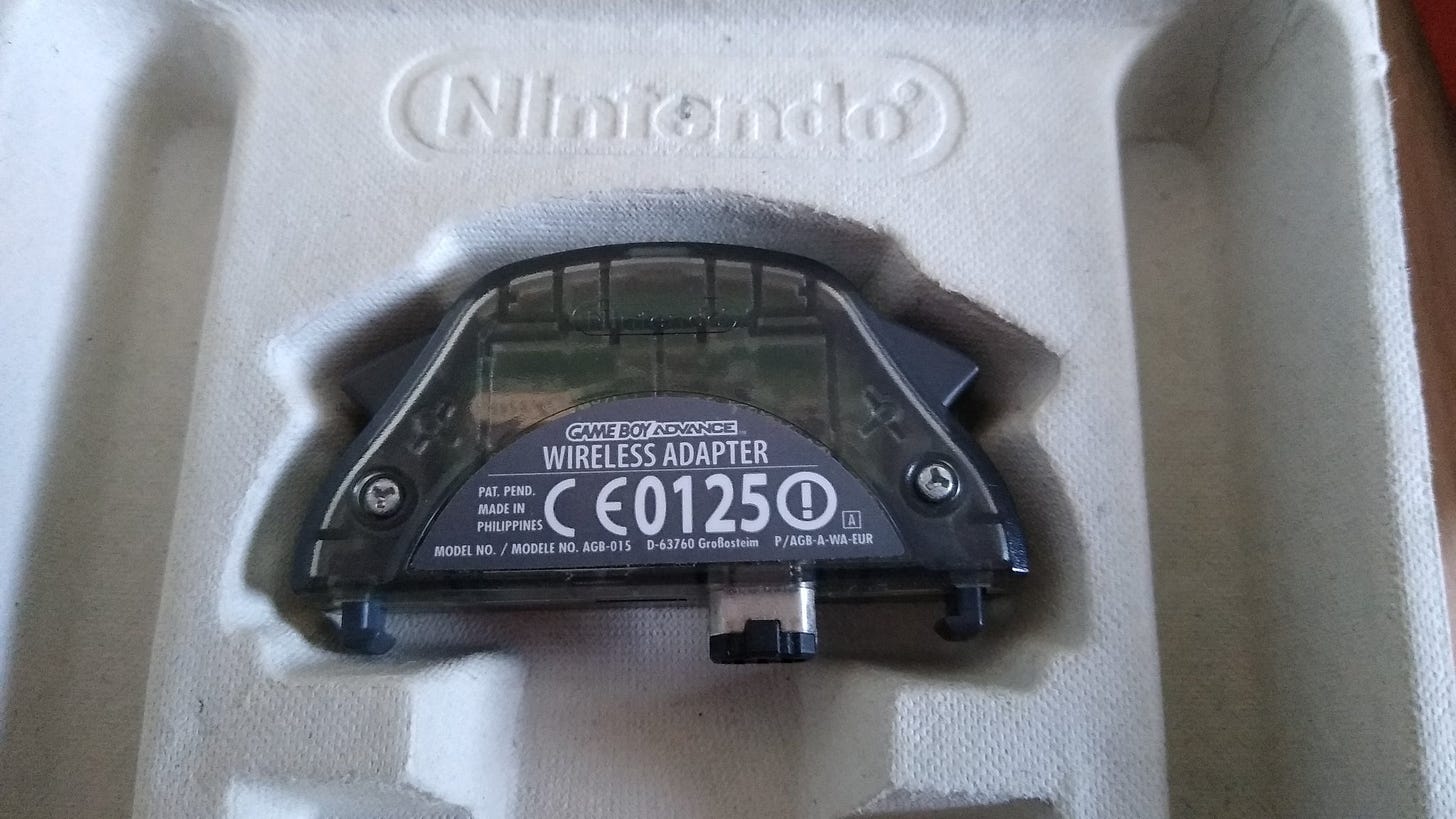 My Wireless Adapter inside the box of Pokémon FireRed