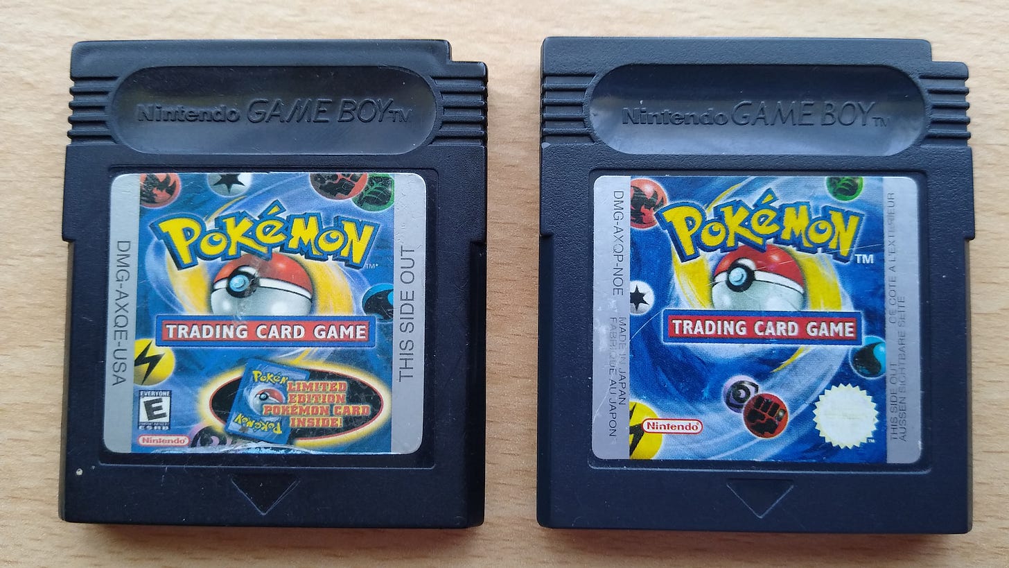 Pokémon Trading Card Game on Game Boy: Could you tell the difference between the fake and the genuine article? (Photo credit: Johto Times)