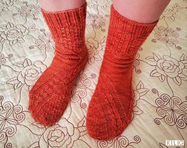 Smaug Socks by Claire Ellen knitted by Jodie of Knit Like Granny