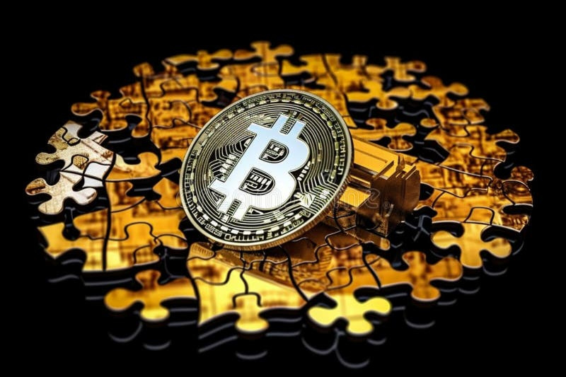 Bitcoin Puzzle Pieces stock illustration. Illustration of bitcoin -  277141428