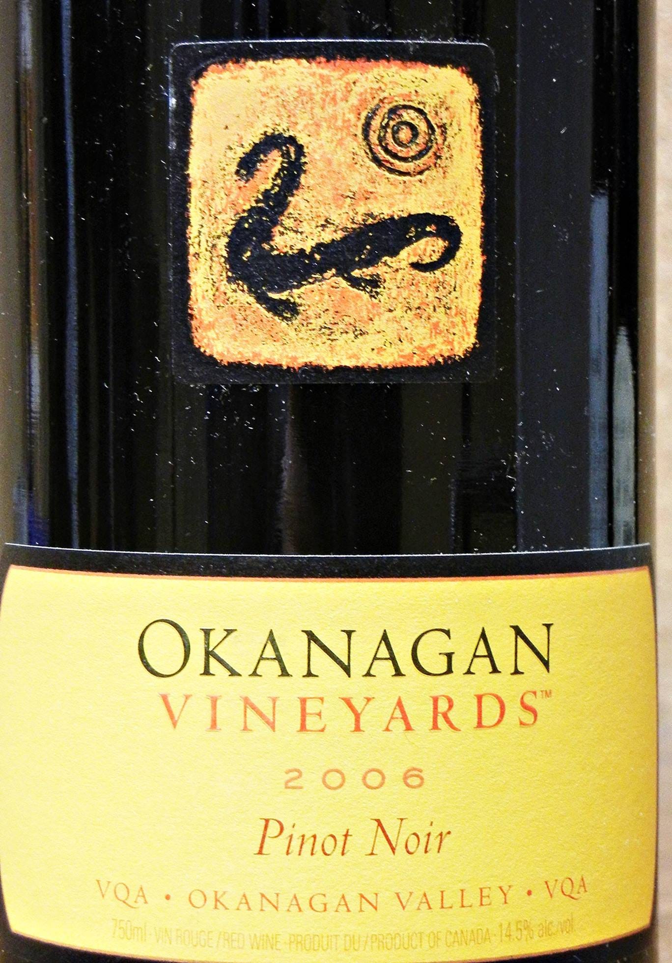 Okanagan Vineyards Pinot Noir 2006 Label - BC Pinot Noir Tasting Review 1 