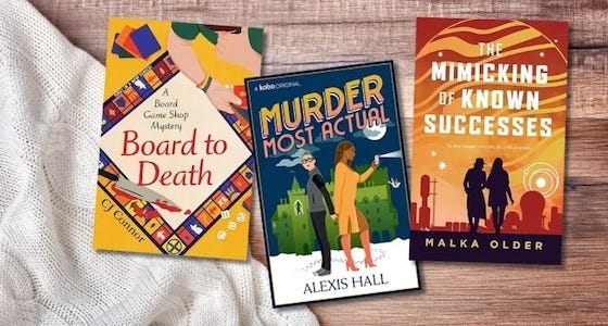 three queer cozy mystery covers