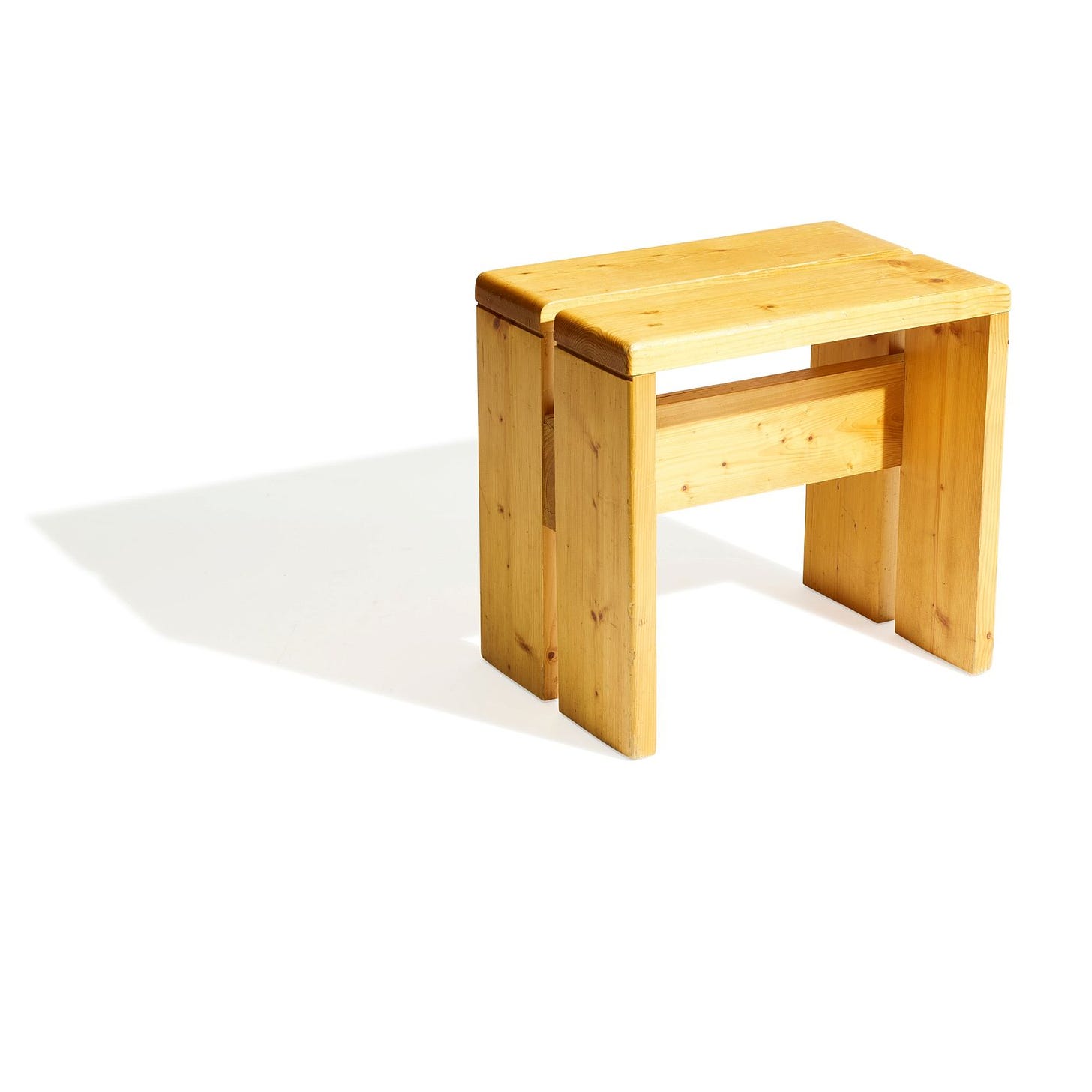 CHARLOTTE PERRIAND (1903-1999) Les Arcs Stool1960spineheight 16 1/2in (42cm); width 17 3/4in (45...