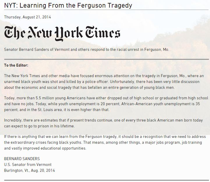 BernieNYTLetterFerguson