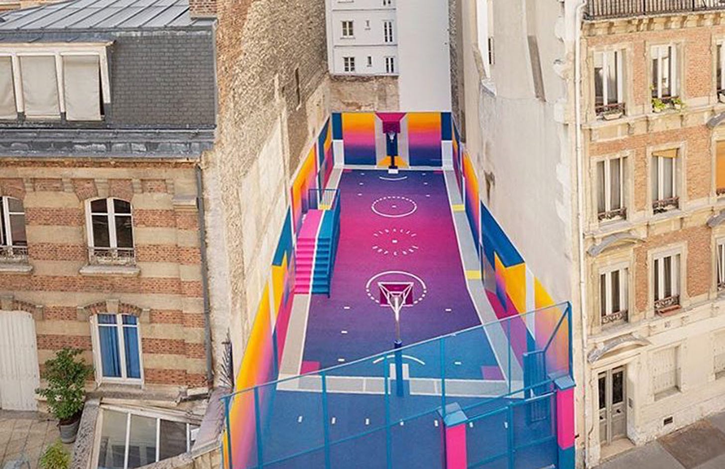Paris' famous Duperré basketball court gets a psychedelic makeover