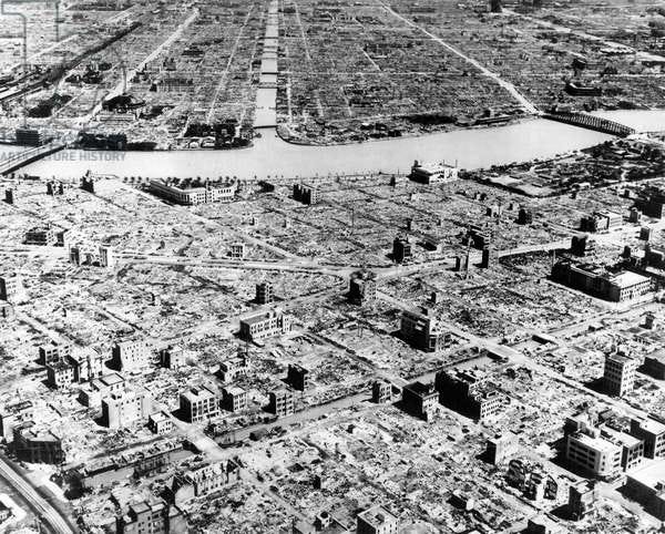Aerial view of Tokyo after the bombing