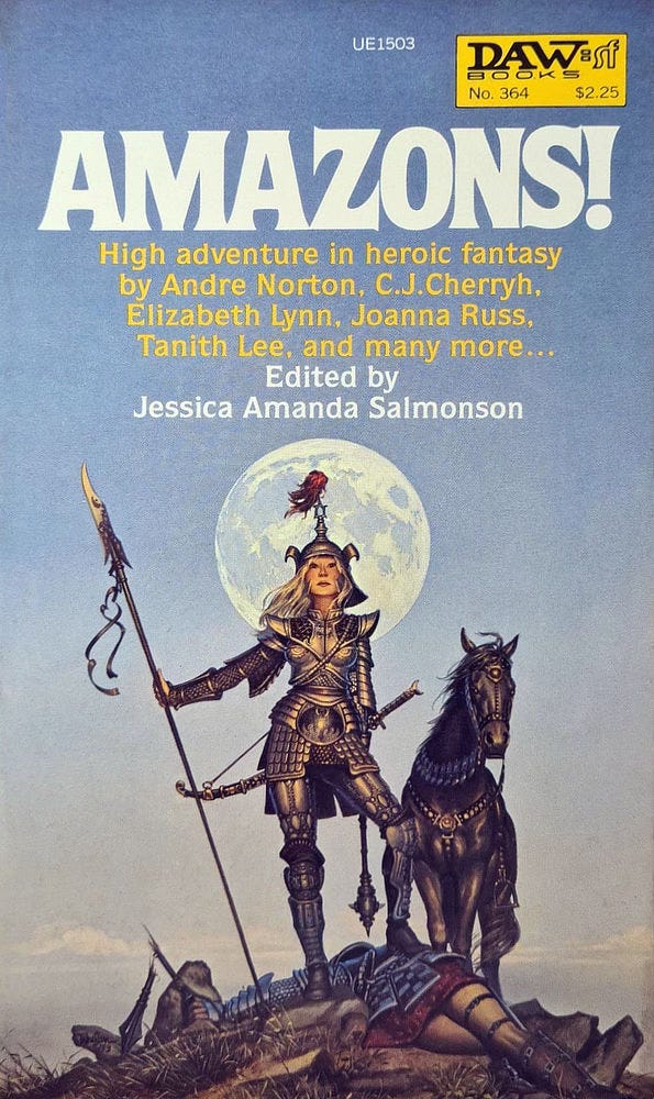 Book cover for AMAZONS! edited by Jessica Salmonson, published by DAW Books