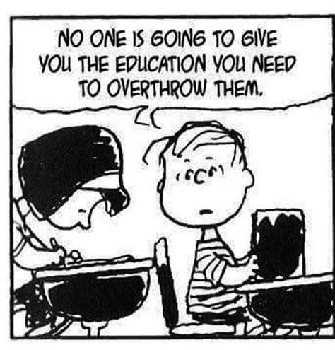 No one is going to give you the education you need to overthrow them ...