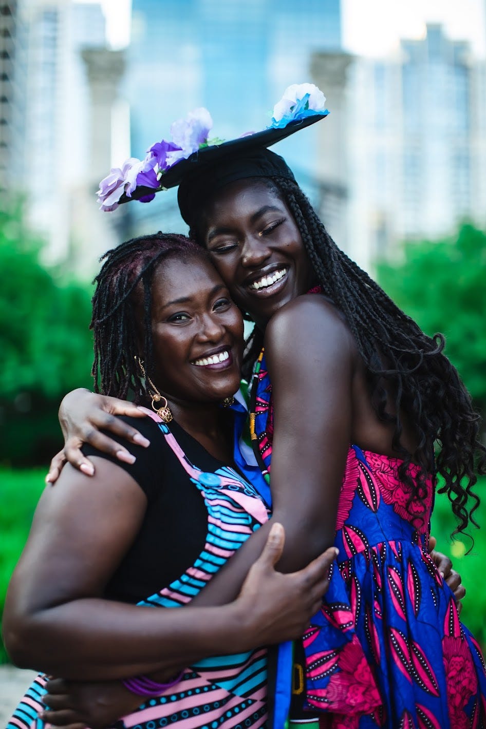 Ismatu Gwendolyn hugs her mother on her graduation day