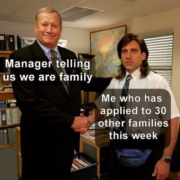 When your manager tells you we're family : r/WorkReform