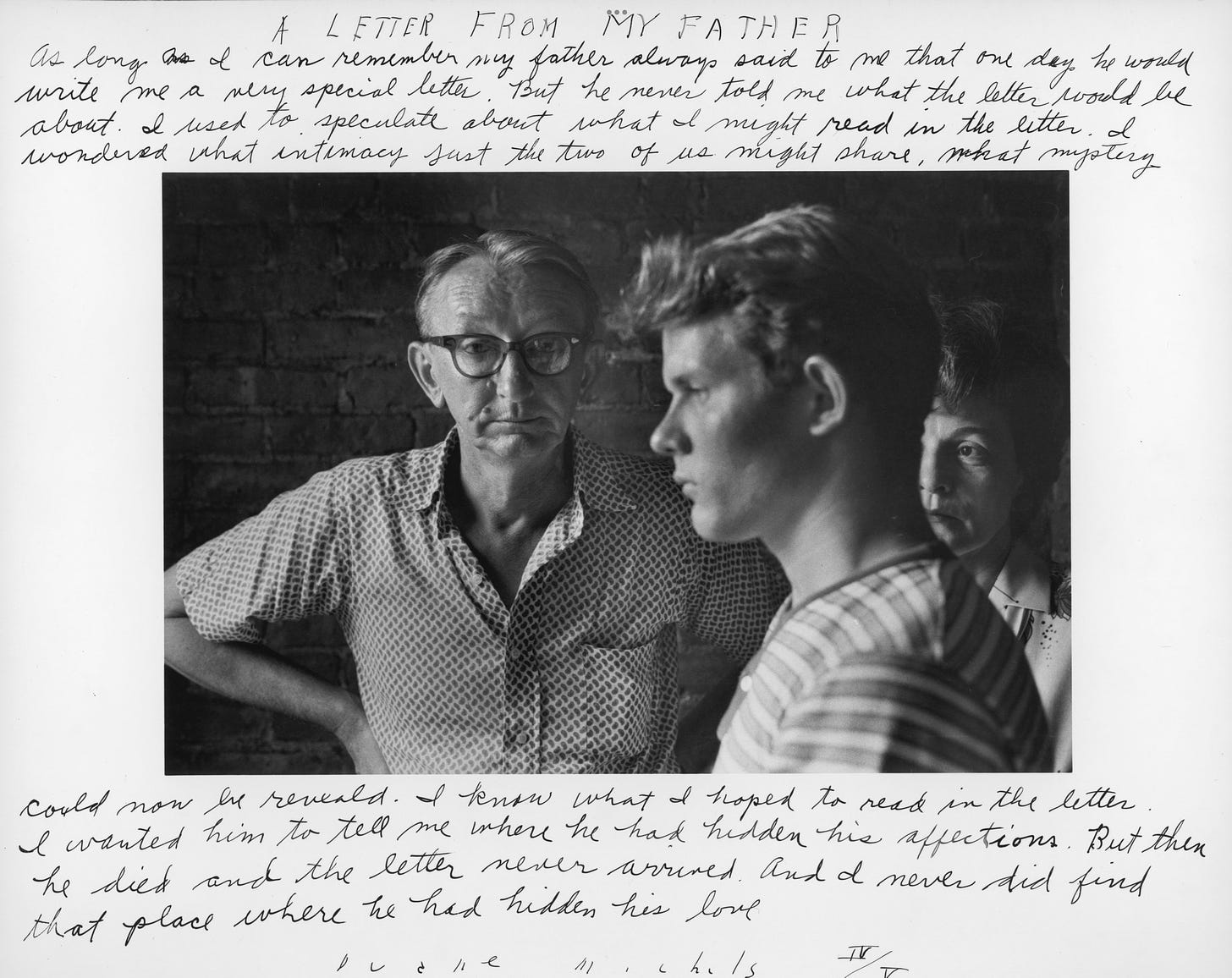 A LETTER FROM MY FATHER - DUANE MICHALS