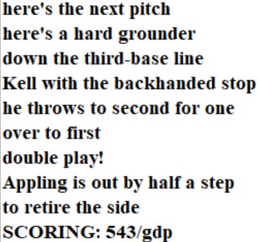 Diamond Mind Baseball Play By Play