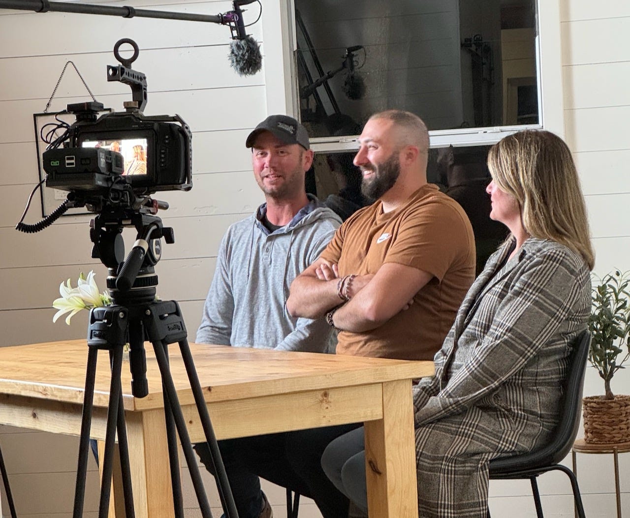 Chris Galvin, Mike Re and Jackie Ulmer were members of the Building Bros team in "Cabin Wars: Flip it to Win it." Season 2 episodes have started airing and streaming. Photo courtesy of Mike Re.