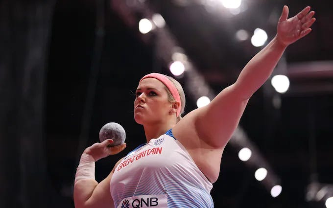 Amelia Strickler of Great Britain competes in the Women's Shot Put during day one of the World Athletics Indoor Championships at the Belgrade Arena on March 18, 2022 in Belgrade, Serbia