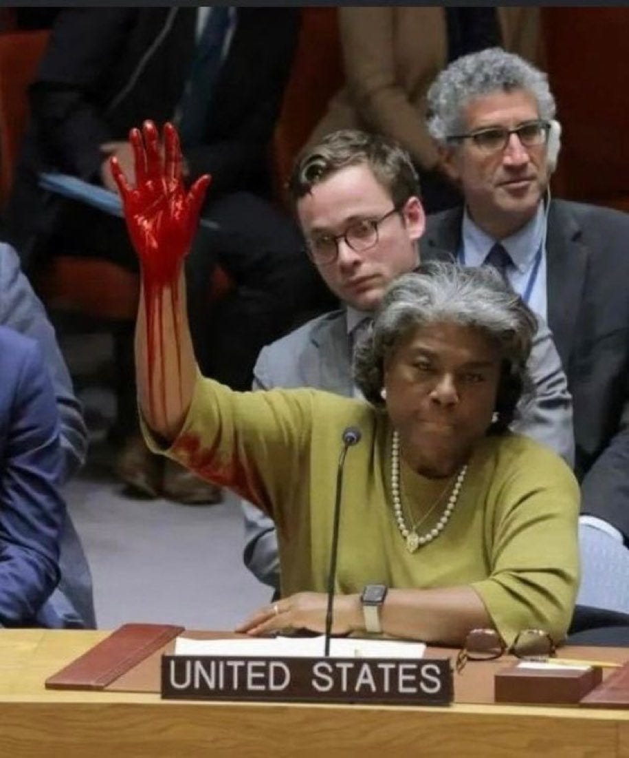 PalMedia on X: "Linda Thomas Greenfield is literally dripping in blood:  https://t.co/RJS7SiEe4K" / X