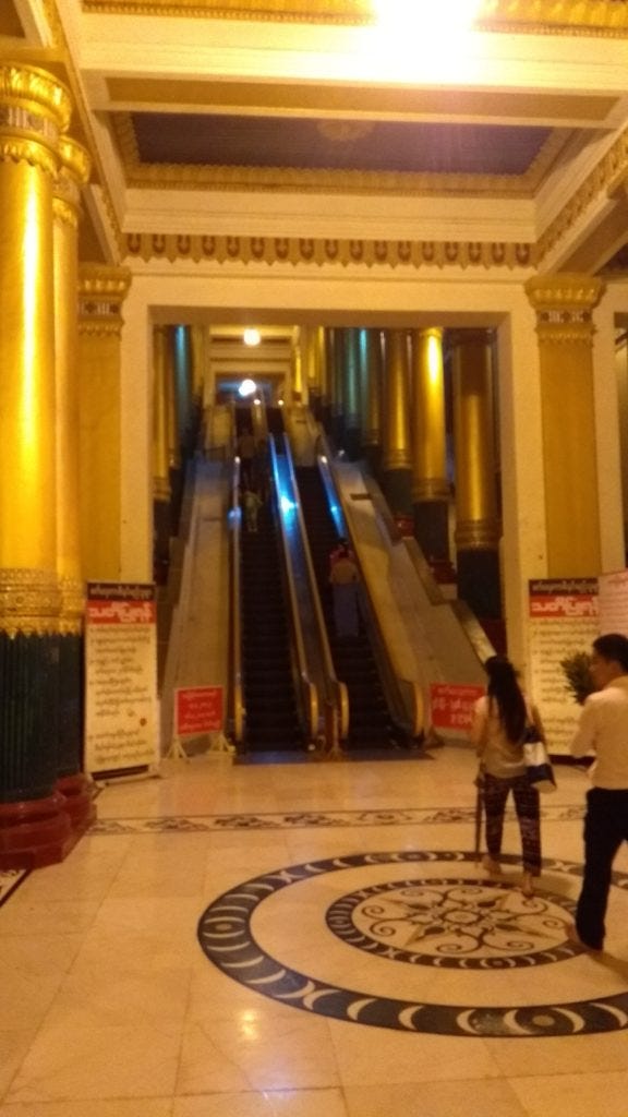 Escalators at the West Entrance to the Pagoda