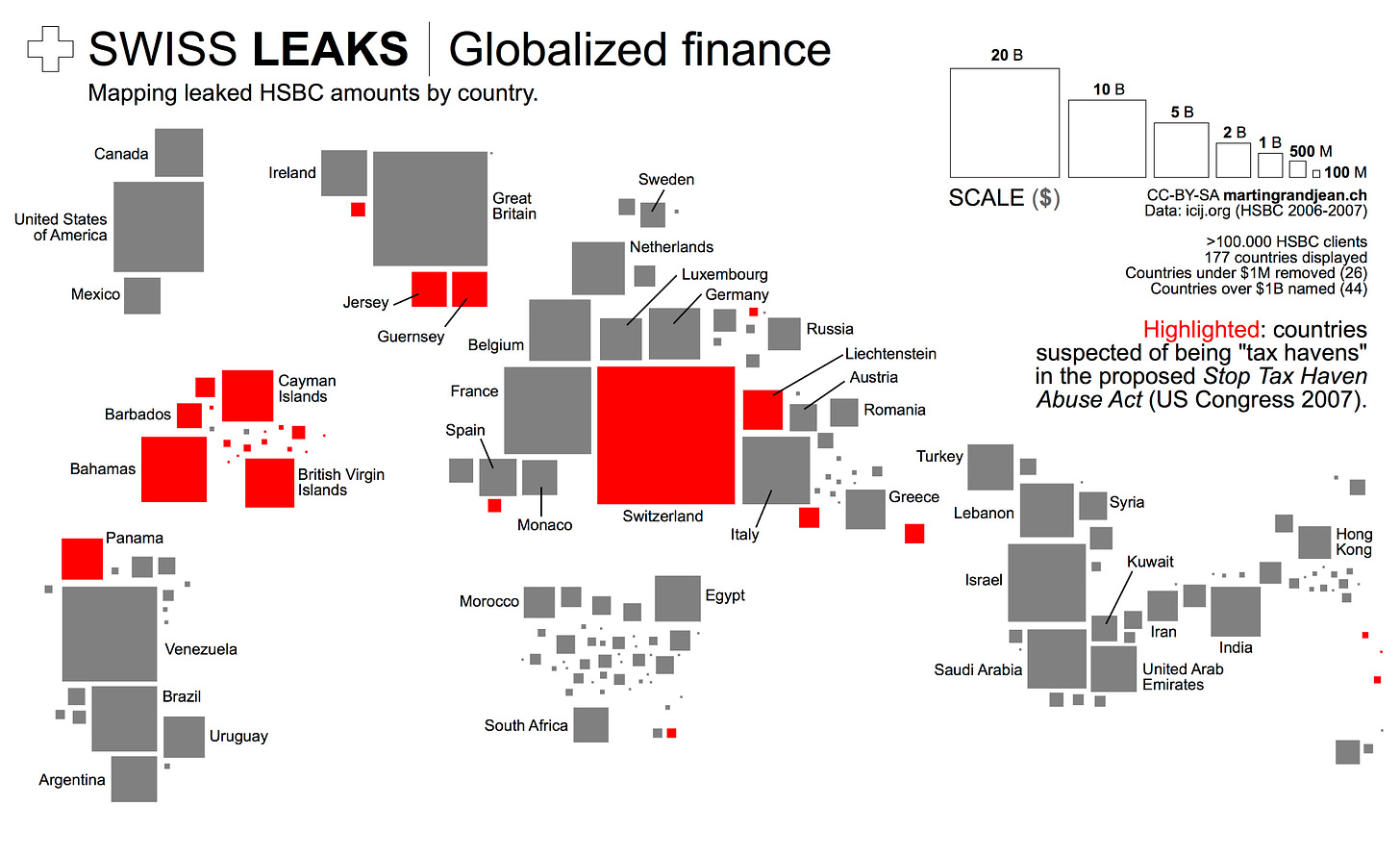 SwissLeaks: the map of the globalized tax evasion - Blog About Infographics  and Data Visualization - Cool Infographics