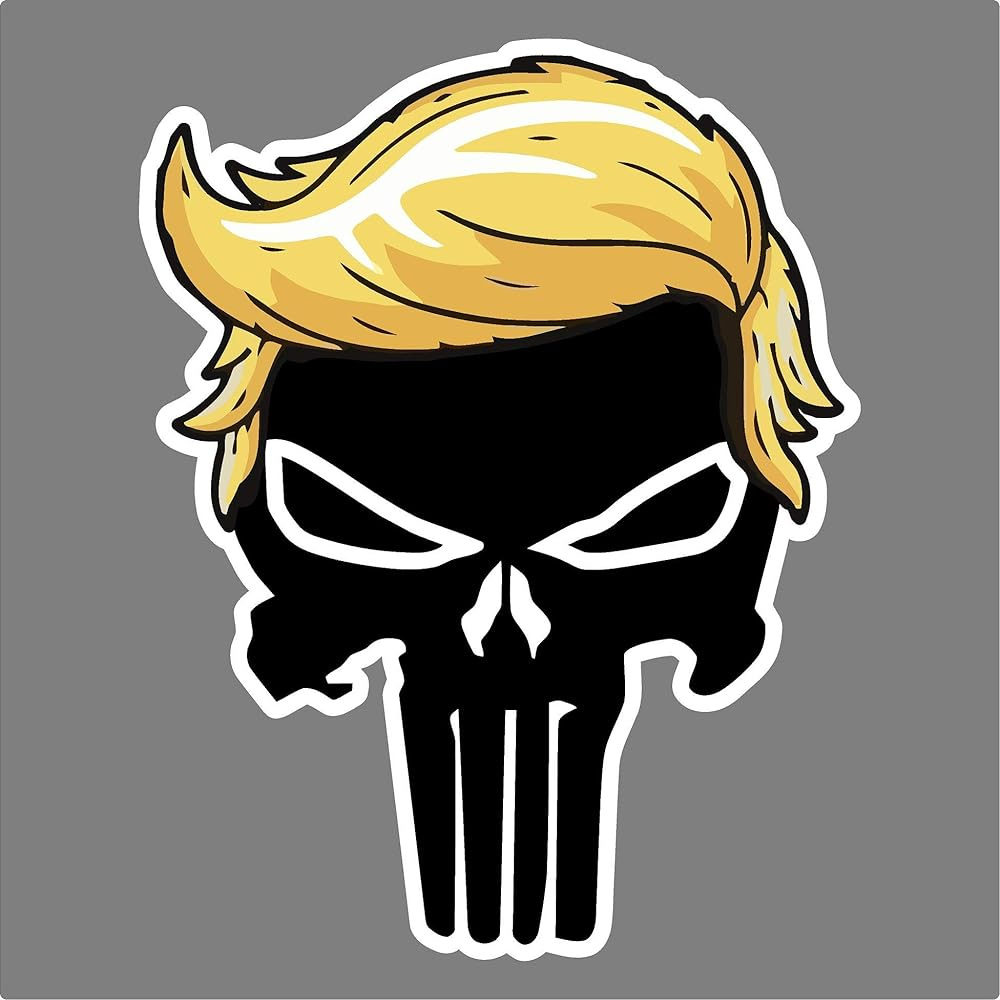 TRUMP PUNISHER with hair Donald Trump President 2020 - Magnetic Bumper  Sticker : Automotive - Amazon.com