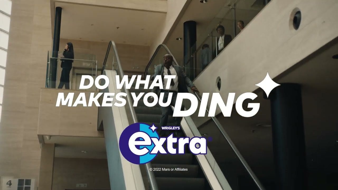 A graphic from the Wrigley's Extra 'Do what makes you ding' advertising campaign.
