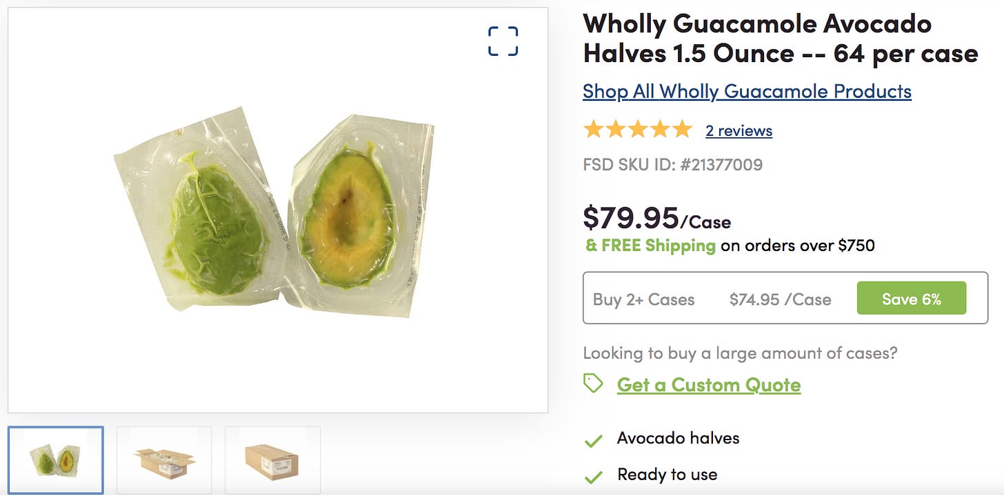 Advertisement for wholly guacamole frozen and prepackaged