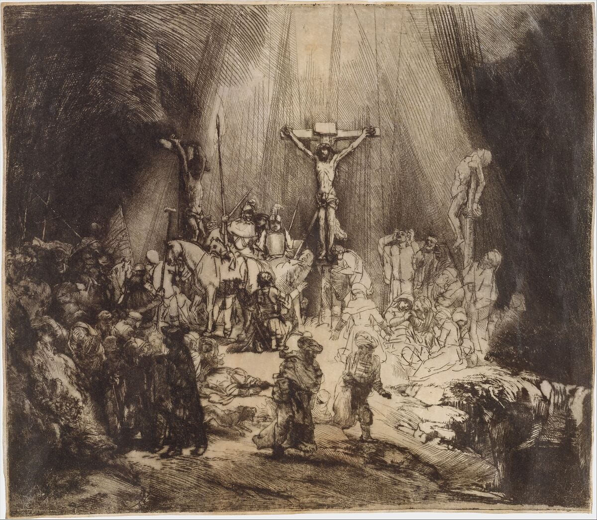 Rembrandt (Rembrandt van Rijn) | Christ Crucified between ...