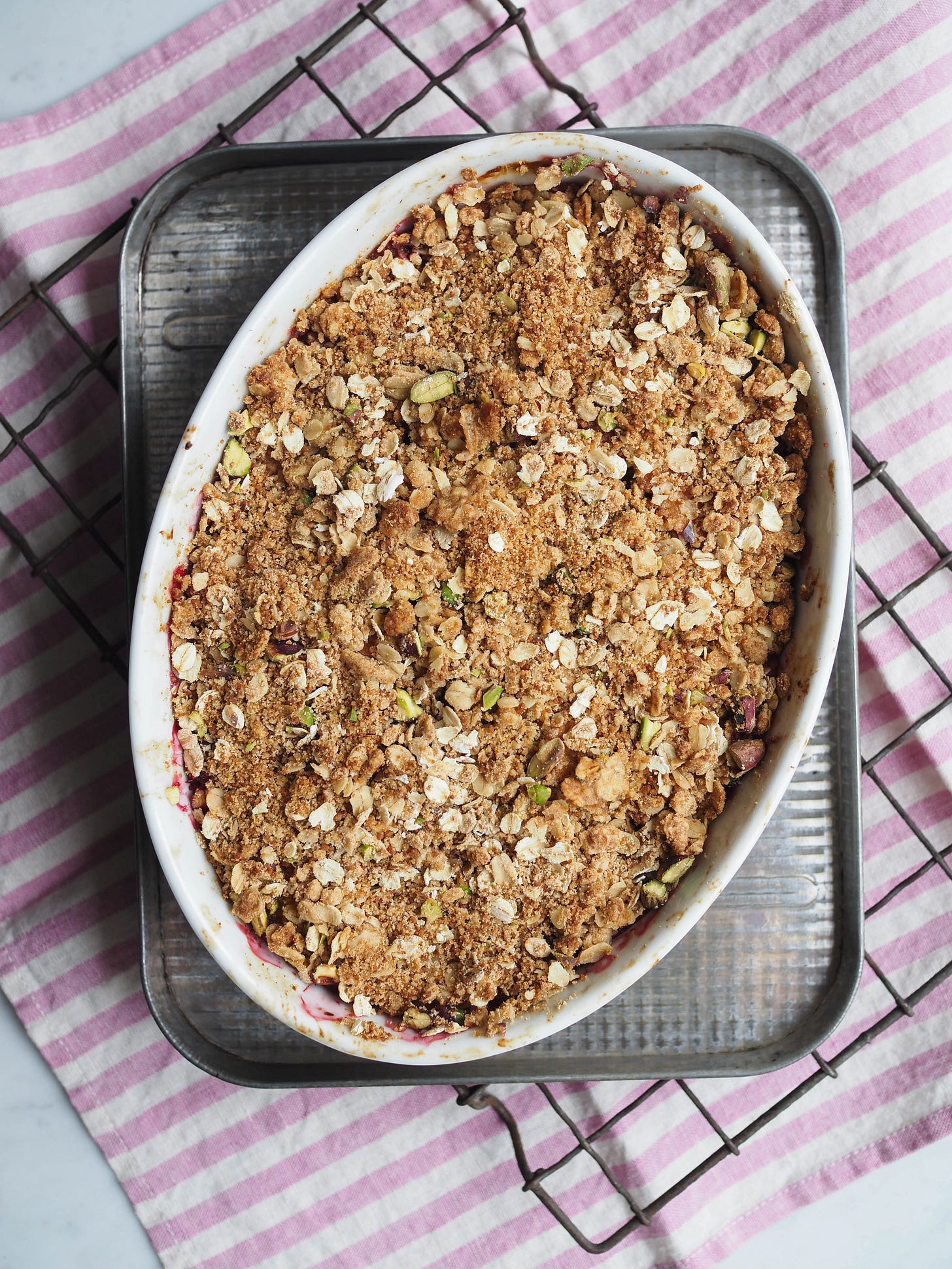 Peach Plum and Cherry Crumble