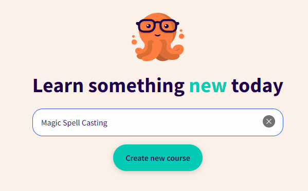 learn.xyz screenshot for creating a new course