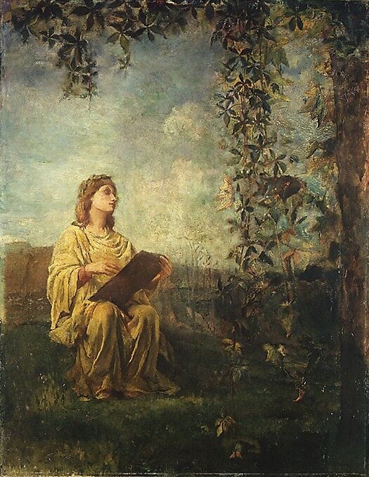 The Muse of Painting, John La Farge (American, New York 1835–1910 Providence, Rhode Island), Oil on canvas, American 