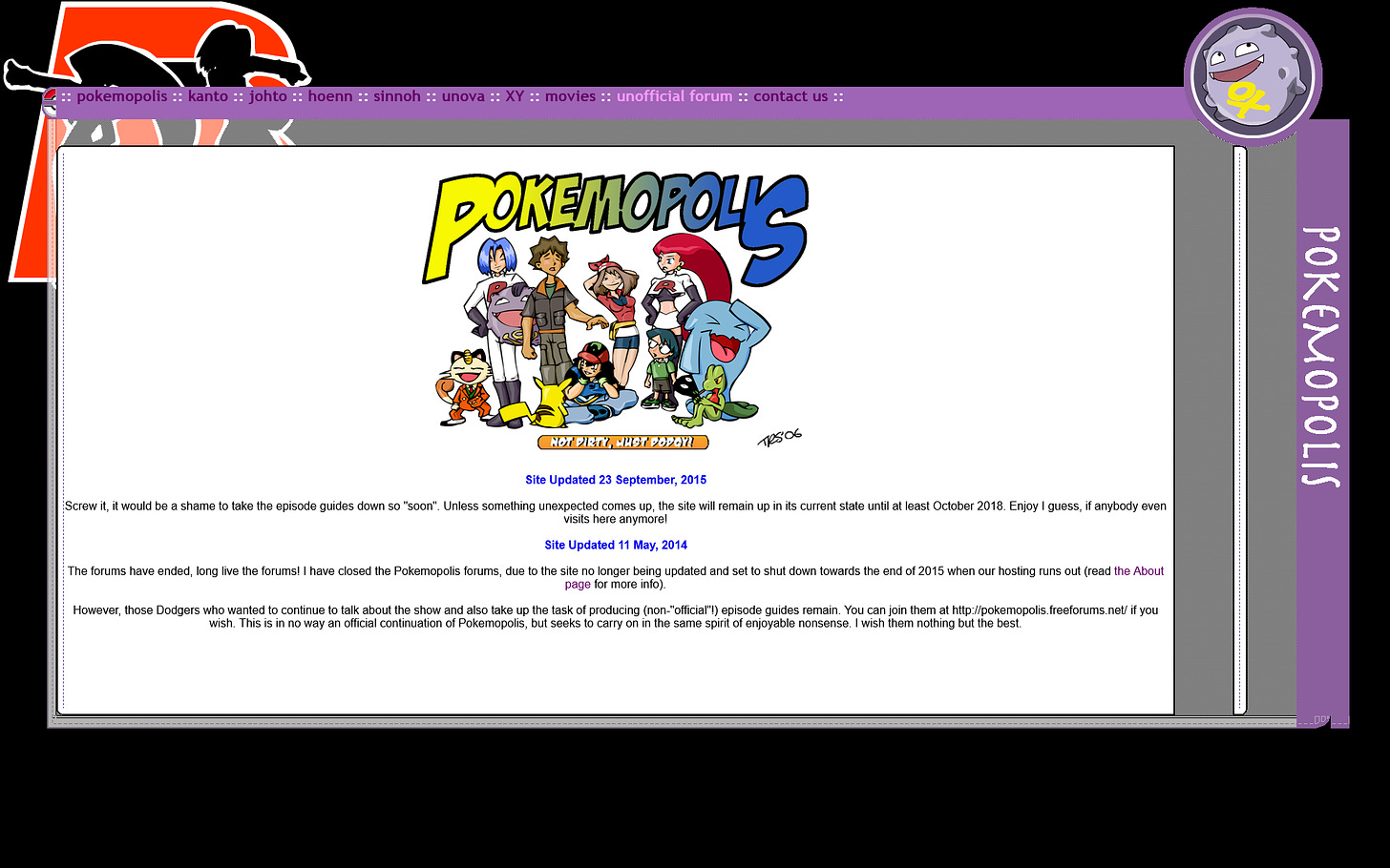 Pokemopolis is still online at the time of writing, as of September 2024, serving as a shrine to the past