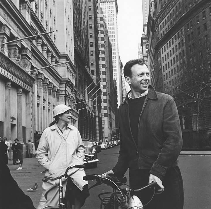 Agnes Martin with Ellsworth Kelly on Wall Street, 1958 | Agnes ...
