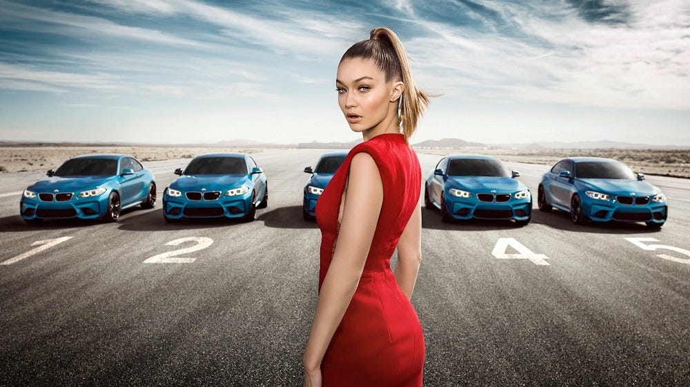 gigi hadid bmw ad campaign 2016 gossip