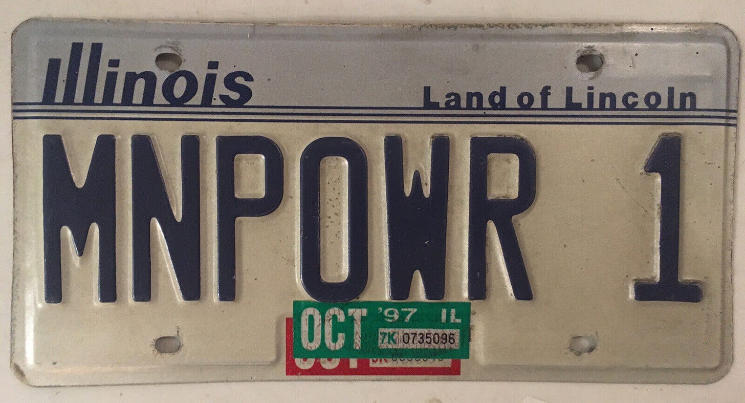 IL vanity MANPOWER 1 MAN POWER license plate Workforce Employee Worker  Human Job | eBay