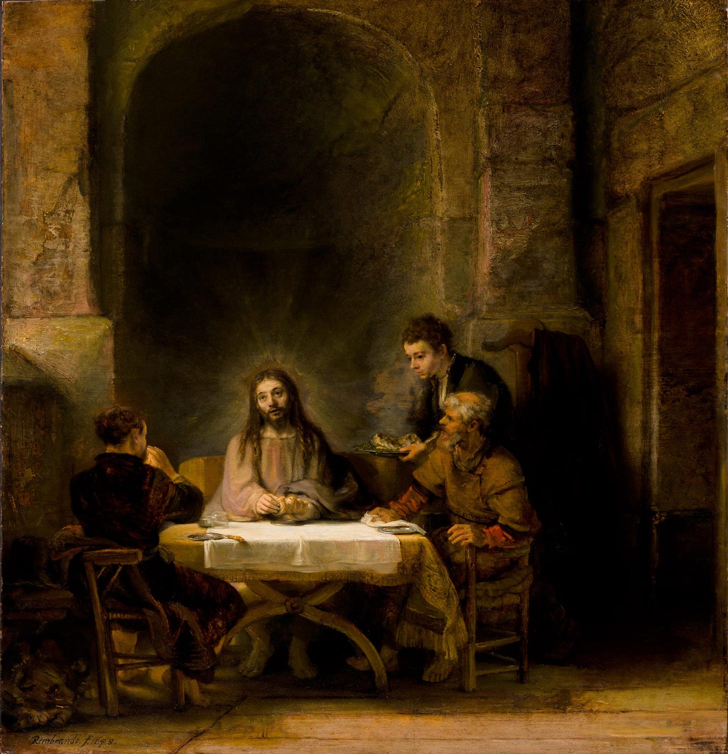 Supper at Emmaus (Rembrandt, Louvre) - Wikipedia